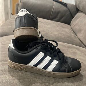 Adidas Boys Black and White Sneakers